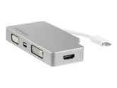 StarTech.com Aluminium Reise A/V Adapter 4-in-1 USB-C auf VGA, DVI, HDMI oder mDP - USB Type-C Adapter - 4K - Videoschnittstellen-Converter - USB-C (M)