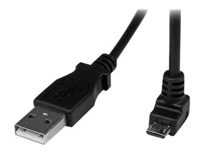 StarTech.com 2m USB 2.0 A auf Micro B Kabel abgewinkelt - Schwarz - USB A / Micro B Datenkabel / Anschlusskabel - USB-Kabel - Micro-USB Typ B (M)