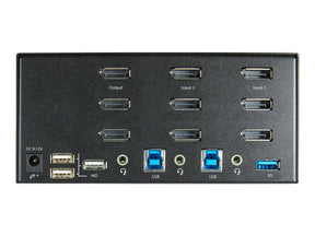 StarTech.com 2 Port DisplayPort KVM Switch - 4K 60 Hz UHD HDR - DP 1.2 KVM Umschalter mit USB 3.0 Hub mit 2 Anschlüssen (5 Gbit/s)