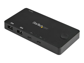 StarTech.com 2 Port USB C KVM Switch, 4K 60Hz HDMI, Compact Dual Port UHD USB Type C Desktop Mini KVM Switch with USB C Cables, Bus Powered, MacBook iPad Pro ThinkPad IdeaPad EliteBook