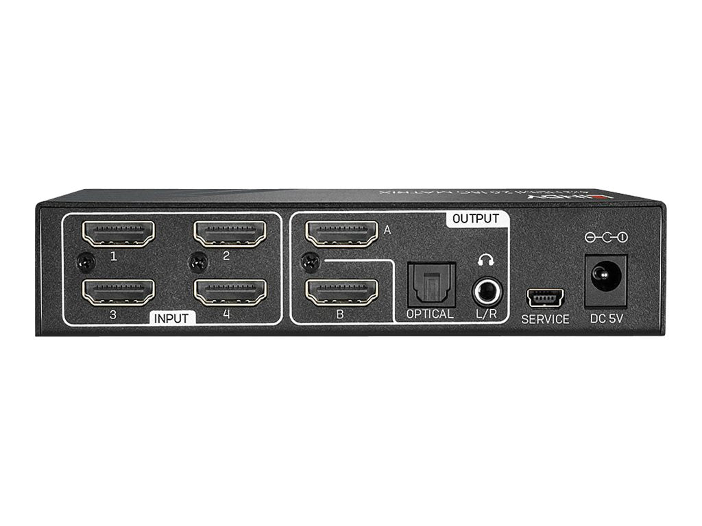 Lindy 4x2 HDMI 2.0 18G Matrix Switch - Video/Audio-Schalter