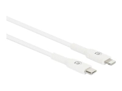 Manhattan USB-C to Lightning Cable, Charge & Sync, 0.5m, White, For Apple iPhone/iPad/iPod, Male to Male, MFi Certified (Apple approval program)