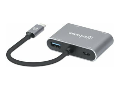 Manhattan USB-C Dock/Hub, Ports (x4):  HDMI, USB-A, USB-C and VGA, With Power Delivery (87W)