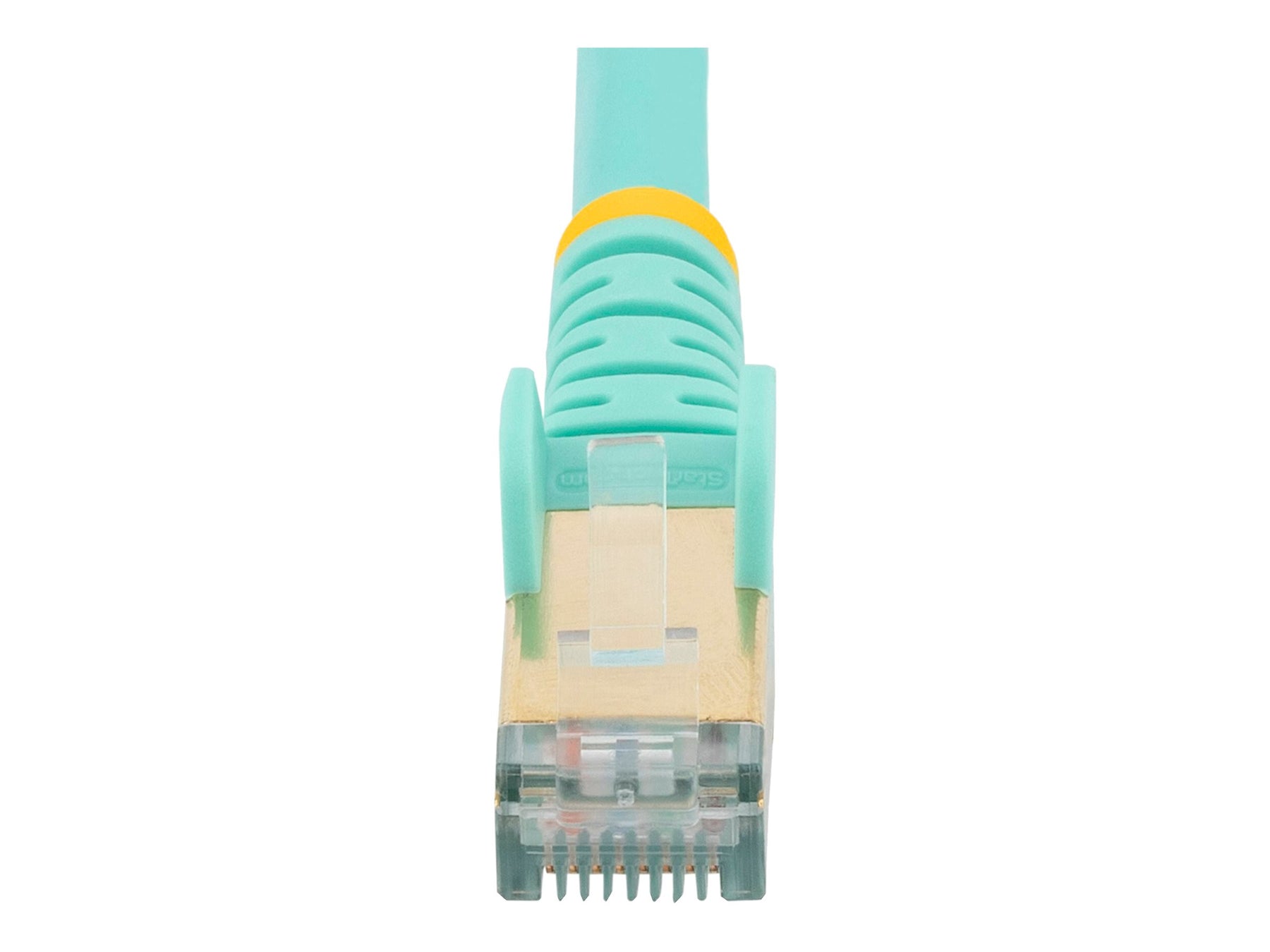 StarTech.com 1.5m CAT6A Ethernet Cable, 10 Gigabit Shielded Snagless RJ45 100W PoE Patch Cord, CAT 6A 10GbE STP Network Cable w/Strain Relief, Aqua, Fluke Tested/UL Certified Wiring/TIA - Category 6A - 26AWG (6ASPAT150CMAQ)