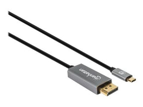 Manhattan USB-C to DisplayPort 1.4 Cable, 8K@60Hz, 3m, Male to Male, Black, Three Year Warranty, Polybag - USB/DisplayPort-Adapter - USB-C (M)