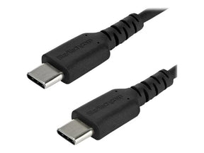 StarTech.com 1m USB-C Ladekabel - Langlebiges USB 2.0 Typ C zu USB C Datenübertragungs-/Schnellladekabel - TPE Mantel Aramidfaser M/M 60W Schwarz - Samsung S10 S20 iPad Pro MS Surface (RUSB2AC1MB)