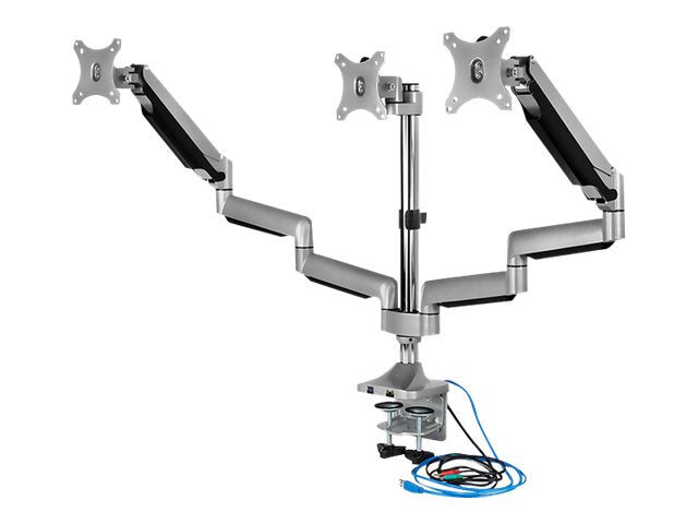 ICY BOX IB-MS505-TI - Befestigungskit - für 3 Monitore - Aluminium - Schwarz, Silber - Bildschirmgröße: bis zu 81,3 cm (bis zu 32 Zoll)