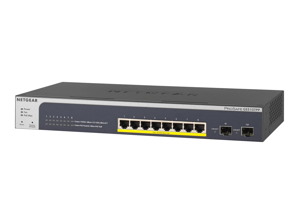 Netgear Smart GS510TPP - Switch - L3 Lite - Smart - 8 x 10/100/1000 (PoE+)