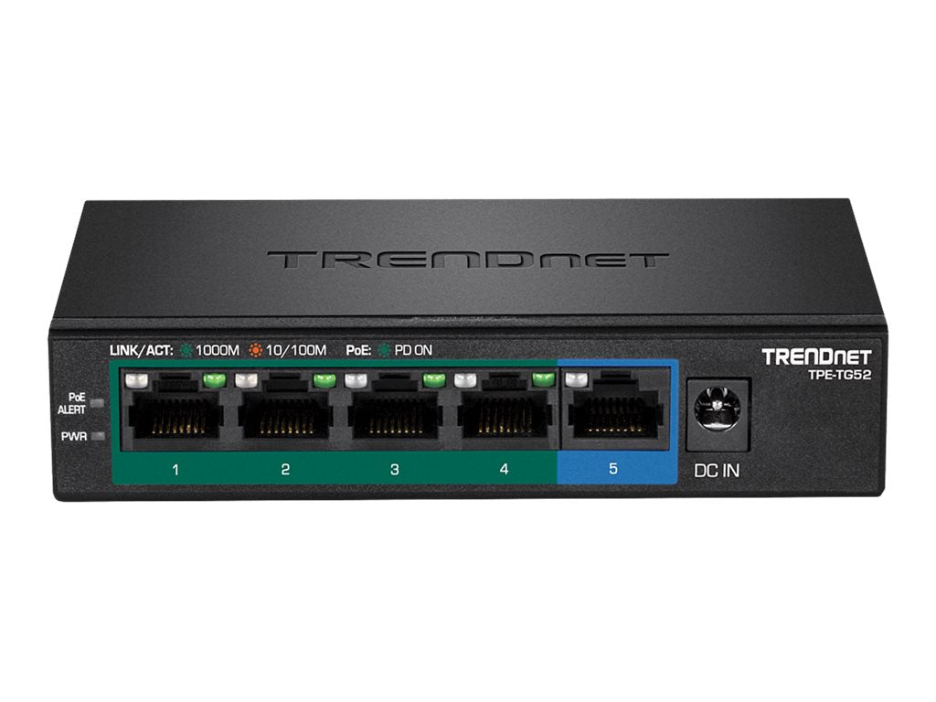 TRENDnet TPE TG52 - Switch - 4 x 10/100/1000 (PoE+)