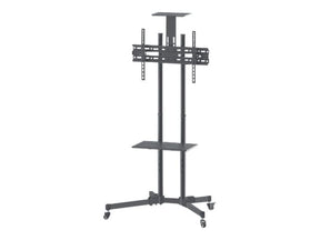 Manhattan TV & Monitor Mount, Trolley Stand, 1 screen, Screen Sizes: 37-65", Black, VESA 200x200 to 600x400mm, Max 40kg, LFD, Lifetime Warranty - Wagen - für Flachbildschirm / AV-Ausrüstung - Schwarz - Bildschirmgröße: 94-177.8 cm (37"-70")