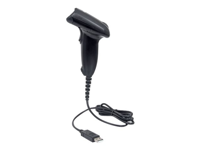 Manhattan Laser Handheld Barcode Scanner, USB, 300mm Scan Depth, Standard Housing, Cable 1.5m, Max Ambient Light 5,000 lux (sunlight)