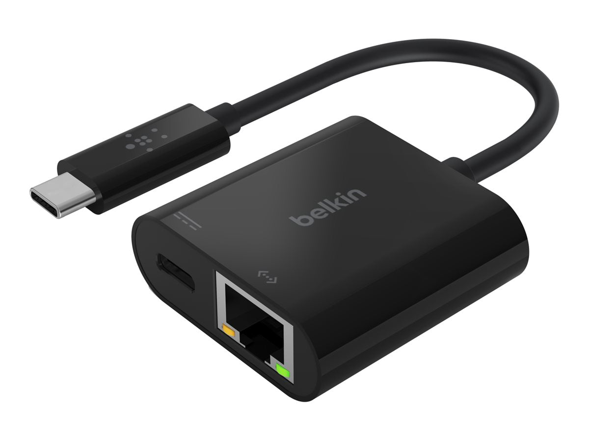 Belkin Ethernet- und Ladeadapter - USB-C - Gigabit Ethernet x 1 + USB-C (nur Spannungsversorgung)