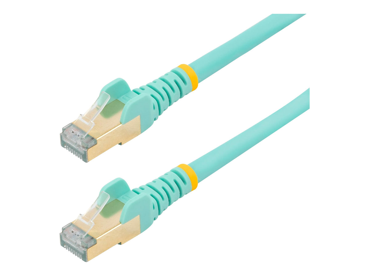 StarTech.com 7.5m CAT6A Ethernet Cable, 10 Gigabit Shielded Snagless RJ45 100W PoE Patch Cord, CAT 6A 10GbE STP Network Cable w/Strain Relief, Aqua, Fluke Tested/UL Certified Wiring/TIA - Category 6A - 26AWG (6ASPAT750CMAQ)