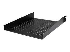 StarTech.com 2 HE 19 Fest montierbarer Fachboden für Server Rack/ Schrank bis 22 Kg - Belüfteter Fachboden für Serverschrank 55cm Tief - Rack - Regal - Schwarz - 2U - 55.9 cm (22")