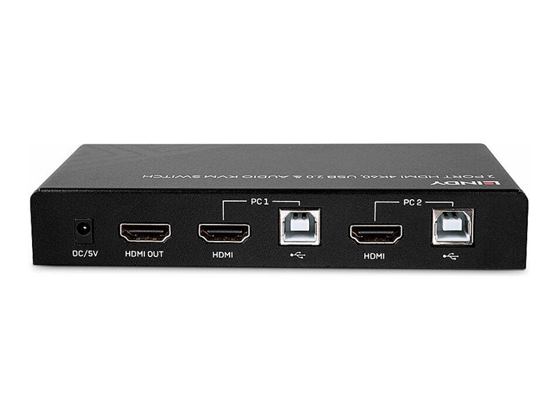 Lindy KVM-/Audio-/USB-Switch - HDMI 4K60, USB 2.0