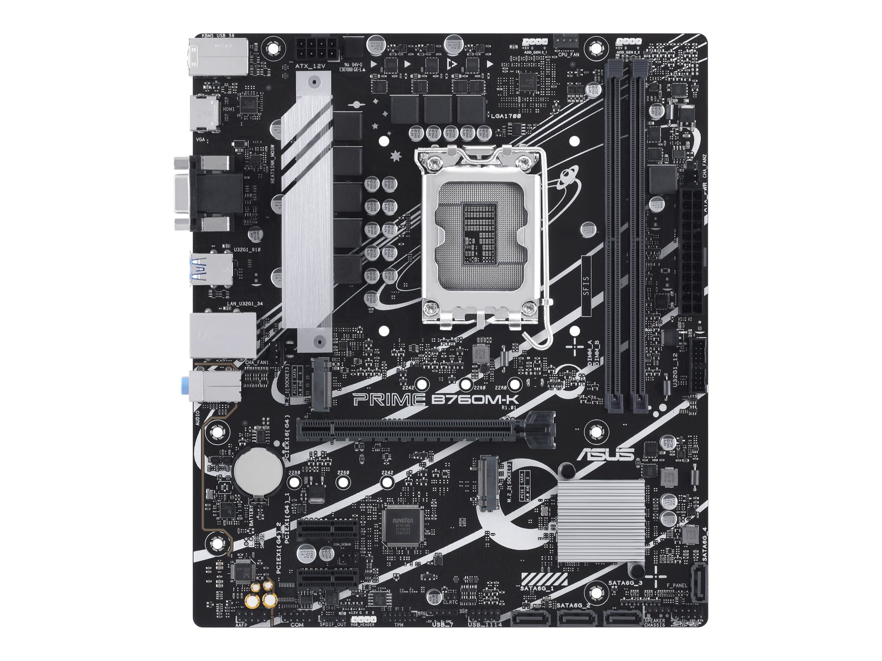 ASUS PRIME B760M-K - Motherboard - micro ATX - LGA1700-Sockel - B760 Chipsatz - USB 3.2 Gen 1 - 2.5 Gigabit LAN - Onboard-Grafik (CPU erforderlich)