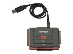 Manhattan USB-A to SATA/IDE Adapter Cable, 3-in-1 with One-Touch Backup, Male to Male, 1.5m, 480 Mbps (USB 2.0)