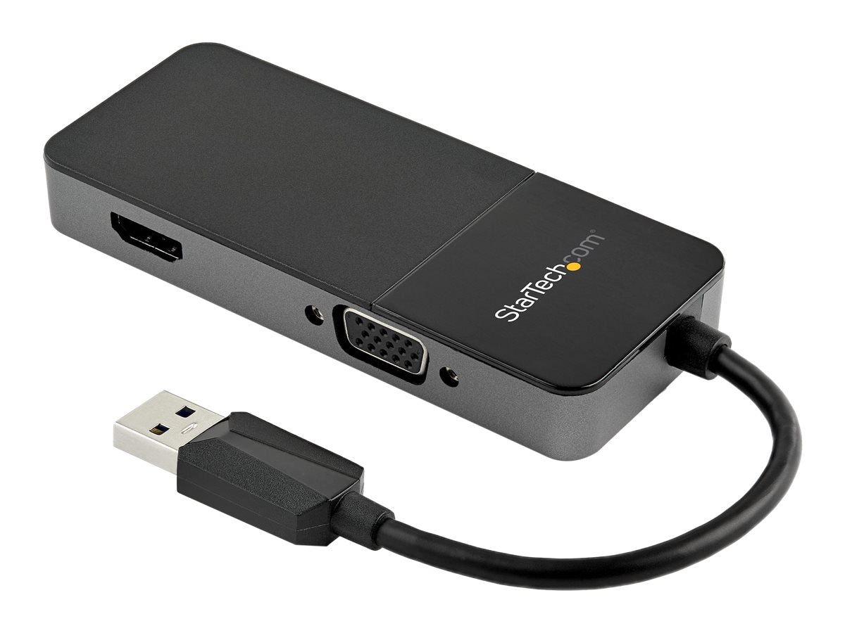 StarTech.com USB 3.0 auf HDMI und VGA Adapter - 4K/1080p USB Typ-A Dual Monitor Multiport Konverter - Externe Video Grafikkarte für mehrere Bildschirme - Multi Display USB Adapter (USB32HDVGA)