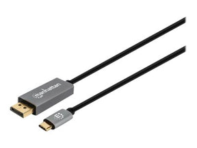 Manhattan USB-C to DisplayPort 1.4 Cable, 8K@60Hz, 3m, Male to Male, Black, Three Year Warranty, Polybag - USB/DisplayPort-Adapter - USB-C (M)