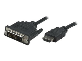 Manhattan HDMI to DVI-D 24+1 Cable, 1m, Male to Male, Black, Dual Link, Compatible with DVD-D, Lifetime Warranty, Polybag