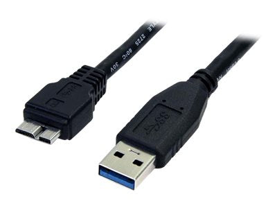 StarTech.com 0,5m USB 3.0 A auf Micro B Kabel - St/St - Schwarz - 50cm SuperSpeed USB 3.0 Anschlusskabel - Stecker / Stecker - USB-Kabel - Micro-USB Type B (M)