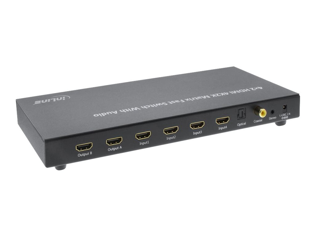 InLine HDMI Matrix Switch / Umschalter - 4K2K - 4 Eingänge auf 2 Ausgänge