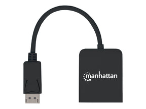 Manhattan DisplayPort 1.2 to 2-Port HDMI Splitter Hub with MST, 4K@30Hz, USB-A Powered, Video Wall Function, HDCP 2.2, Black, Three Year Warranty, Blister