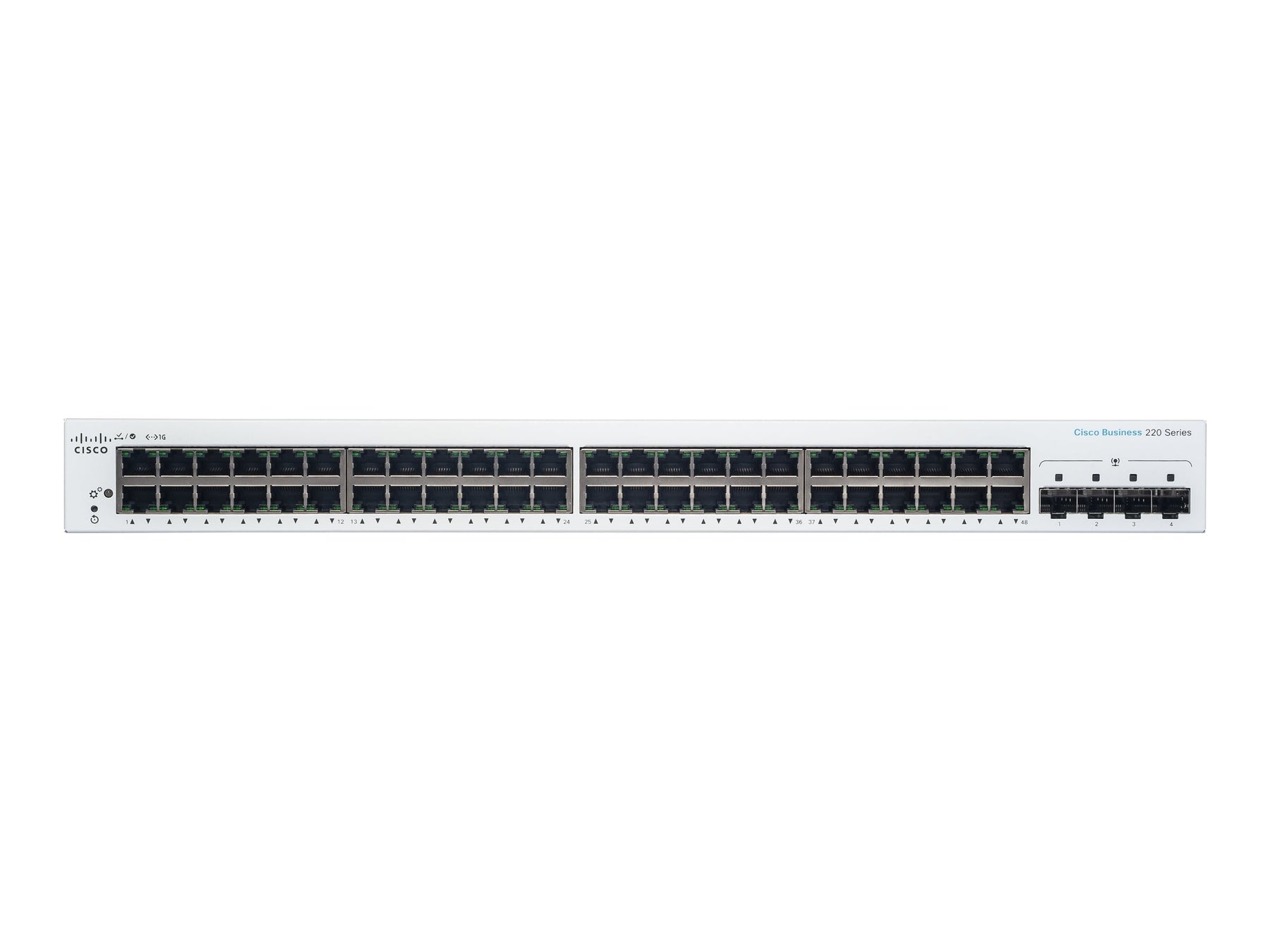 Cisco Business 220 Series CBS220-48T-4G - Switch - Smart - 48 x 10/100/1000 + 4 x Gigabit SFP (Uplink)