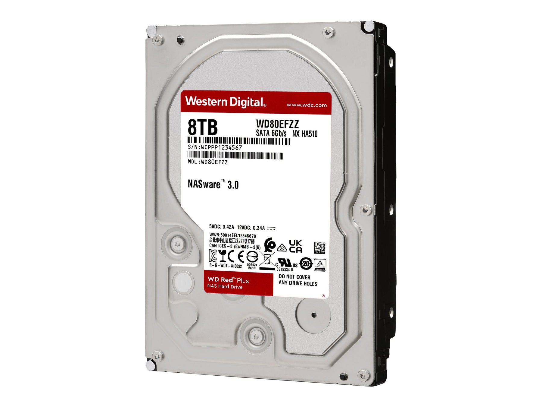 WD Red Plus WD80EFZZ - Festplatte - 8 TB - intern - 3.5" (8.9 cm)