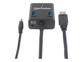 Manhattan USB-A 4-Port Hub, 4x USB-A Ports, 5 Gbps (USB 3.2 Gen1 aka USB 3.0)