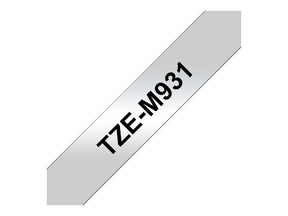 Brother TZe-M931 - Schwarz auf Silber (matt) - Rolle (1,2 cm x 8 m)