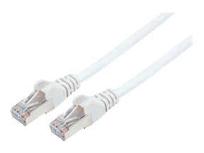 Intellinet Network Patch Cable, Cat7 Cable/Cat6A Plugs, 0.25m, White, Copper, S/FTP, LSOH / LSZH, PVC, RJ45, Gold Plated Contacts, Snagless, Booted, Lifetime Warranty, Polybag - Netzwerkkabel - RJ-45 (M)