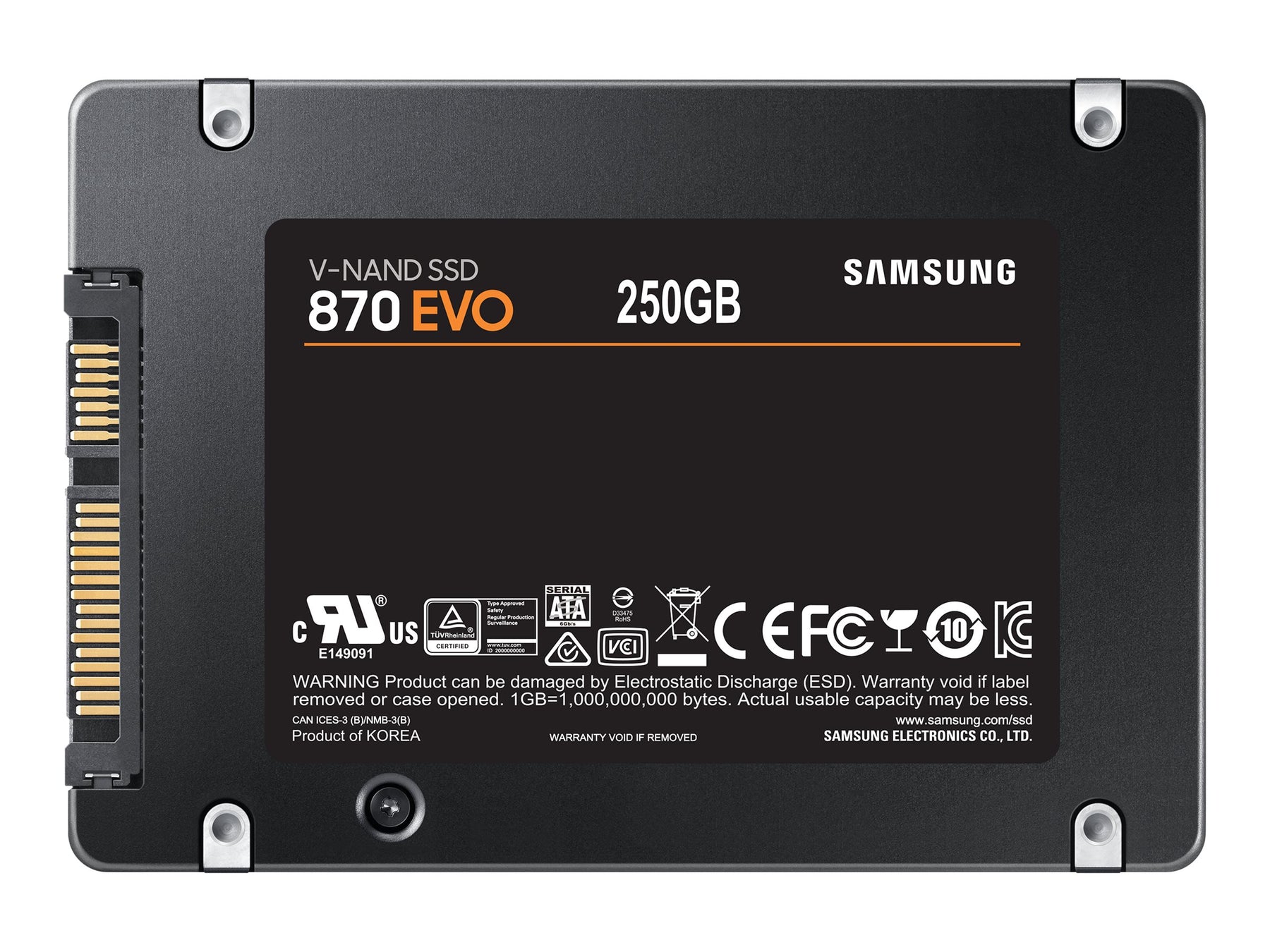 Samsung 870 EVO MZ-77E250B - SSD - verschlüsselt - 250 GB - intern - 2.5" (6.4 cm)