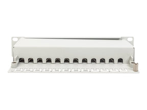 DIGITUS CAT 6A Patch Panel, geschirmt, 12-Port, 1HE, 10", grau