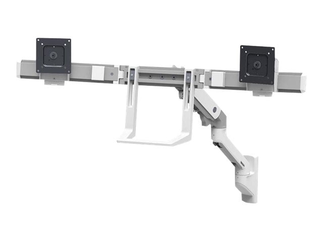 Ergotron HX Dual Monitor Wall Mount Arm - Befestigungskit (Griff, Gelenkarm, Wandmontage, 2 Drehgelenke, Befestigungsteile, Scharnier, Verlängerungsteil)