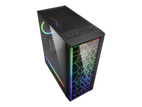 Sharkoon RGB LIT 100 - Tower - ATX - windowed side panel (tempered glass)