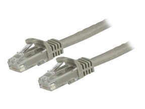 StarTech.com 15m Cat6 Snagless Gigabit UTP Netzwerkkabel - Cat 6 RJ45 Netzwerkkabel mit Knickschutz - Grau - Patch-Kabel - RJ-45 (M)