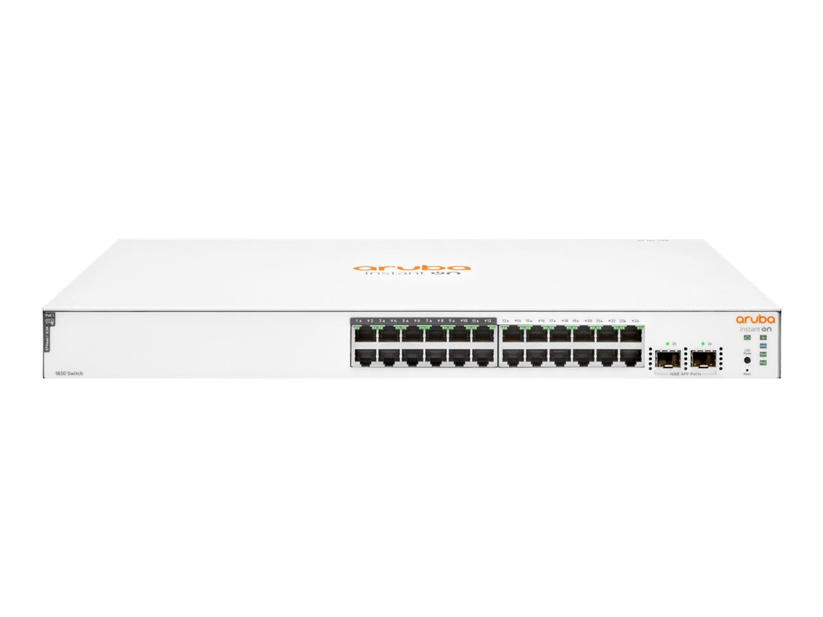 HPE Networking Instant On 1830 24G 12p Class4 PoE 2SFP 195W Switch - Switch - Smart - 12 x 10/100/1000 + 12 x 10/100/1000 (PoE+)