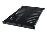 StarTech.com 19 Schwerlast Fachboden tiefenverstellbar für Serverschrank mit Lüftungsschlitzen - bis 80 Kg und verstellbar 480 - 960mm - Rack - Regal - Schwarz - 1U - 48.3 cm (19")