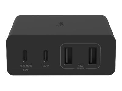 Belkin BoostCharge Pro - Netzteil - GaN-Technologie - 108 Watt - Fast Charge, PD 3.0 - 4 Ausgabeanschlussstellen (2 x USB, 2 x USB-C)