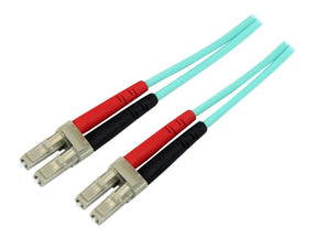 StarTech.com Aqua OM4 Duplex Multimode Fiber - 3m/ 9 ft - 100 Gb - 50/125 - OM4 Fiber - LC to LC Fiber Patch Cable (450FBLCLC3)