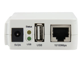 StarTech.com 1 Port USB WLAN 802.11 b/g/n Printserver mit 10/100 Mb/s Ethernet Anschluss