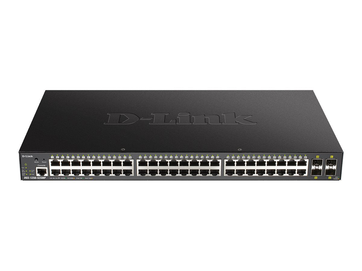 D-Link DGS 1250-52XMP - Switch - L3 Lite - Smart - 48 x 10/100/1000 (PoE)