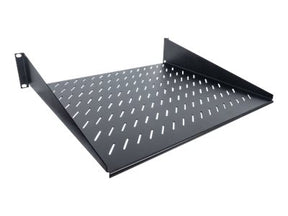 Intellinet 19" Fachboden zur Frontmontage, 2 HE, Montage an den beiden vorderen Profilschienen, 400 mm Tiefe, perforiert, schwarz - Rack - Regal - Schwarz, RAL 9005 - 2U - 48.3 cm (19")