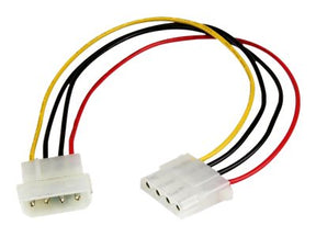 StarTech.com 30cm LP4 Molex Strom Verlängerung - 4 Pin Anschlusskabel / Verlängerungskabel - Stecker/Buchse - Spannungsversorgungs-Verlängerungskabel - interne Stromversorgung, 4-polig (M)