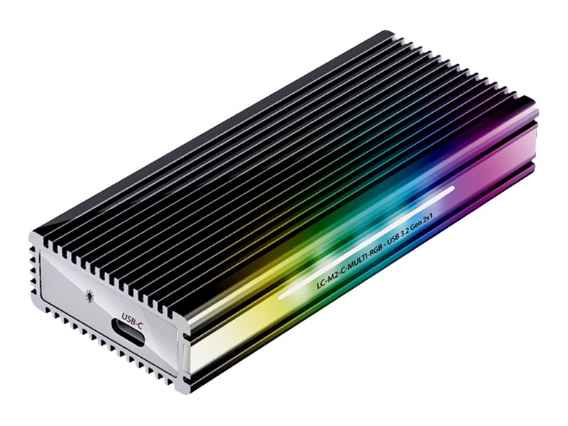LC-Power LC-M2-C-MULTI-RGB - Speichergehäuse - M.2 - M.2 NVMe Card / SATA 10Gb/s - USB 3.2 (Gen 2)