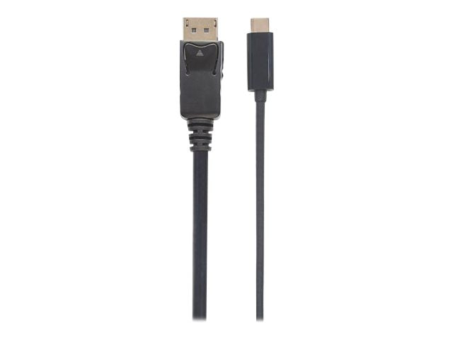 Manhattan USB-C to DisplayPort Cable, 4K@60Hz, 1m, Male to Male, Black, Equivalent to Startech CDP2DP1MBD, Three Year Warranty, Polybag - Adapterkabel - 24 pin USB-C (M)