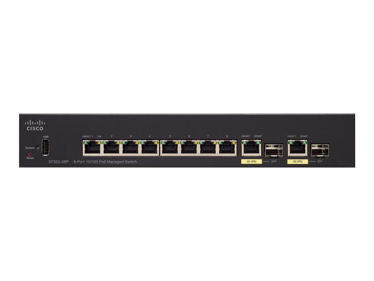 Cisco Small Business SF352-08P - Switch - L3 - managed - 8 x 10/100 (PoE+)