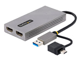 StarTech.com USB to Dual HDMI Adapter, USB A/C to 2x HDMI Monitors (1x 4K 30Hz, 1x 1080p)