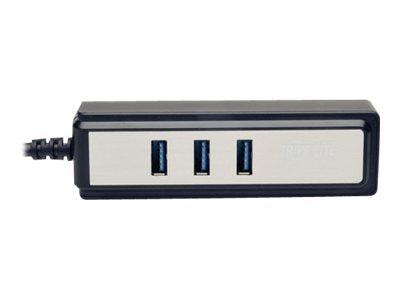 Tripp Portable 4-Port USB 3.0 SuperSpeed Mini Hub with Built In Cable